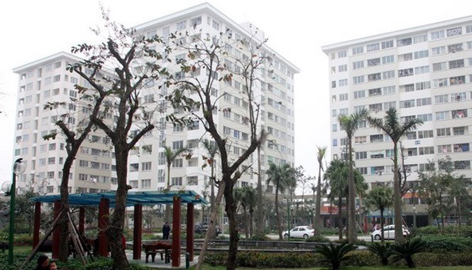 Lần đầu tiên Hà Nội có căn hộ cho người thu nhập thấp thuê Khu nhà dành cho người thu nhập thấp ở xã Đặng Xá, huyện Gia Lâm (Hà Nội). Ảnh: Tuấn Anh/TTXVN.
