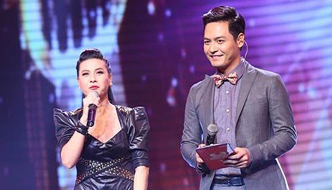 “Thảm họa” MC: Nói vội làm tội cái thân MC Cát Phượng (trái) và Phan Anh tại chương trình “Cặp đôi hoàn hảo”.