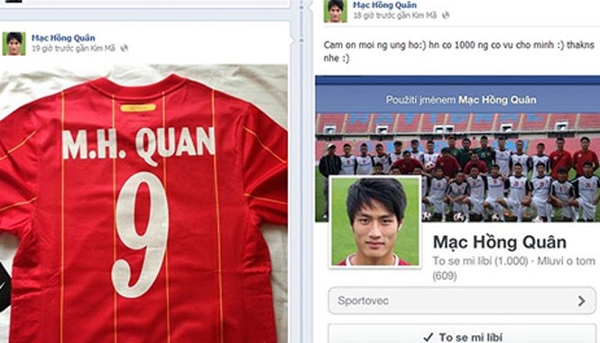 Mạc Hồng Quân 'hot'... số 1 trên facebook Ảnh minh họa. Internet.