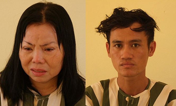 Nhốt nữ nhân viên để phục vụ khách làng chơi Nguyễn Thị Ngoan (ảnh trái) và Nguyễn Văn Nhân