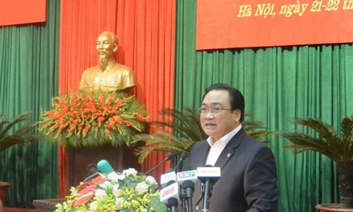 Bí thư Hà Nội: 'Lãnh đạo gương mẫu thì cơ quan tốt' Bí thư Thành ủy Hà Nội Hoàng Trung Hải phát biểu tại Hội nghị.