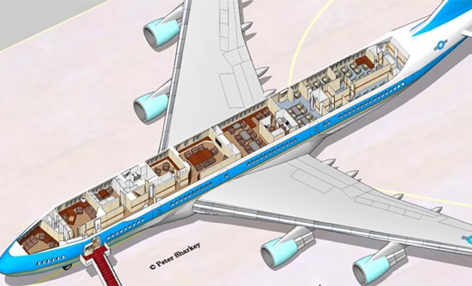 Tiết lộ về chuyên cơ mới của tổng thống Mỹ Bên trong chuyên cơ Air Force One.