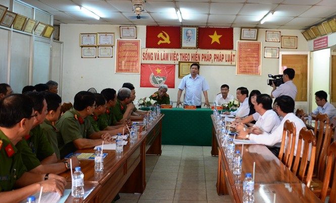 'Nâng cấp' lực lượng cảnh sát hình sự đặc nhiệm TPHCM Bí thư Thành uỷ TP.HCM Đinh La Thăng làm việc với lực lượng Công an thành phố. Ảnh. T.Chung.