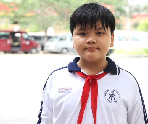 Mơ ước của cậu bé 12 tuổi giành 5 huy chương vàng môn Toán Phúc là người nhỏ tuổi nhất được tuyên dương. Ảnh: Mạnh Tùng.