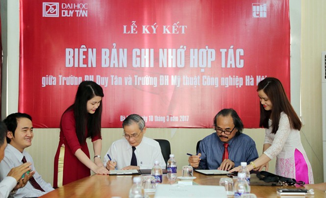 ĐH Duy Tân ký kết Hợp tác với ĐH Mỹ thuật Công nghiệp Hà Nội ĐH Duy Tân ký kết Biên bản ghi nhớ hợp tác với ĐH Mỹ thuật Công nghiệp Hà Nội.
