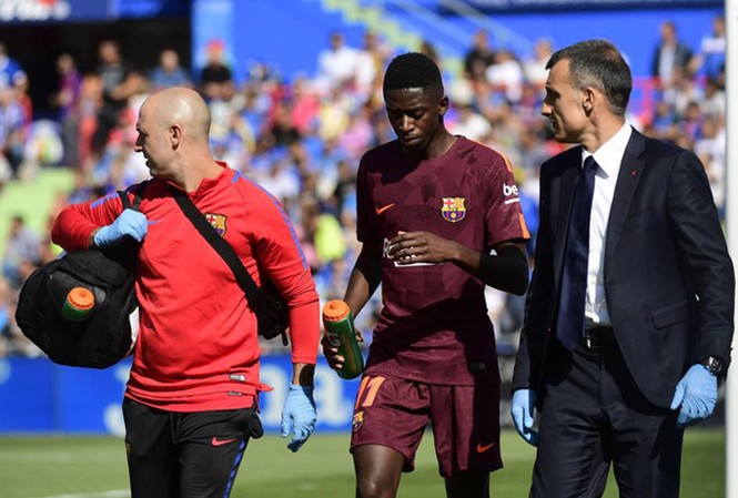 Barcelona nhận hung tin sau chiến thắng Getafe Dembele đã dính chấn thương ở trận gặp Getafe.
