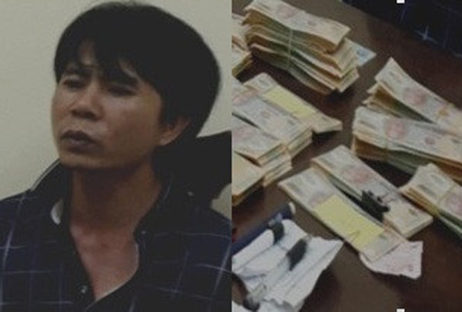 Thăm bạn gái tiện thể vận chuyển nửa tỷ tiền giả Đối tượng Truyện và tang vật. Ảnh: TL.