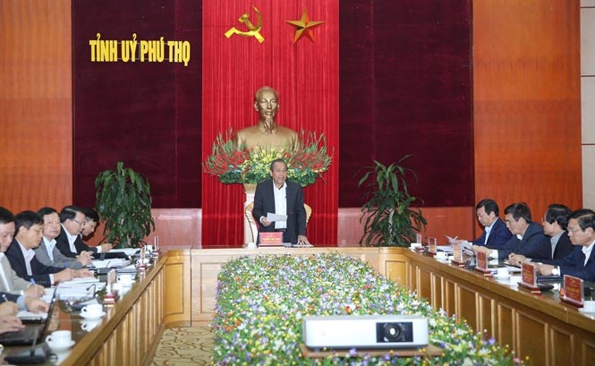 Công bố kế hoạch kiểm tra công tác phòng, chống tham nhũng tại tỉnh Phú Thọ Ảnh: VGP/Lê Sơn.