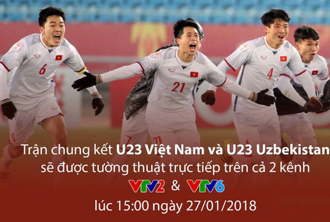 Xem tường thuật trực tiếp U23 Việt Nam vs U23 Uzbekistan ở đâu? Khán giả và người hâm mộ cả nước sẽ theo dõi và cổ vũ cho U23 Việt Nam trên cả 2 kênh VTV2 và VTV6.