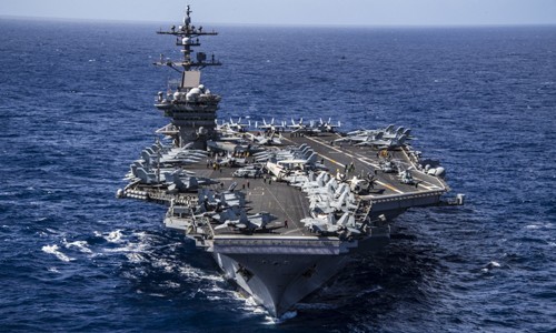 Báo chí quốc tế viết về 'chuyến thăm lịch sử' của tàu sân bay Mỹ Tàu sân bay USS Carl Vinson hoạt động trên Thái Bình Dương. Ảnh: US Navy.