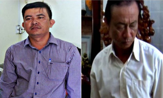 Bắt giữ 2 giám đốc tham ô tài sản Các đối tượng Huỳnh Quốc Trung (bìa trái) và Nguyễn Thành Nhân