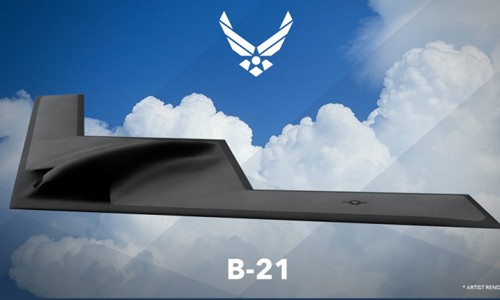 Sát thủ tàng hình B-21 Mỹ được mang tên 'Kẻ tập kích' Hình vẽ phác thảo oanh tạc cơ tàng hình B-21 thế hệ 5 của Mỹ. Ảnh: USAF