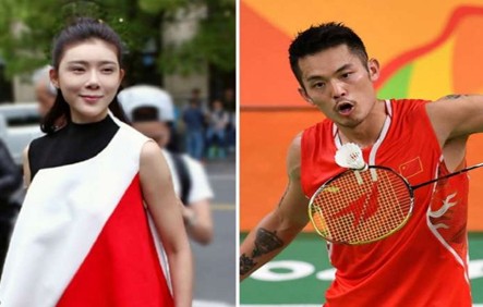'Siêu nhân' cầu lông ngoại tình với người mẫu lúc vợ mang bầu Lin Dan (phải) và người mẫu Triệu Nhã Kỳ