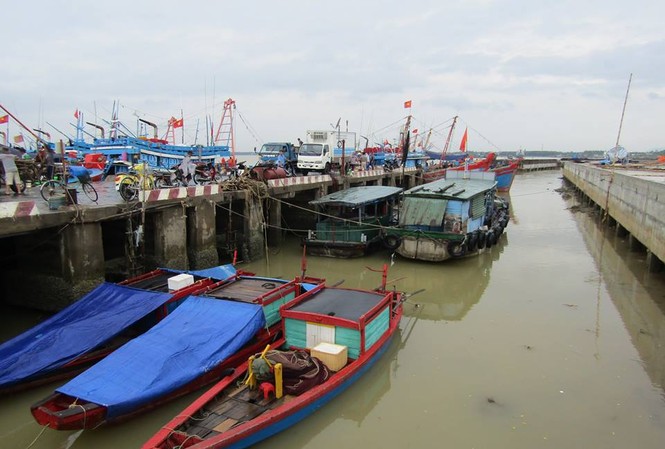 Bão số 2 áp sát Thanh Hóa-Hà Tĩnh, gió giật cấp 11-12 Ngư dân neo đậu tàu thuyền vào khu vực an toàn để tránh bão.