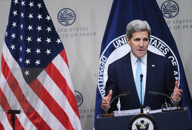 Bản tin 8H: Syria sẽ có bầu cử sau 18 tháng Ngoại trưởng Mỹ John Kerry. (Ảnh: AFP/TTXVN)