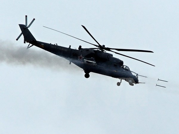 Bản tin 20H: Nga phủ nhận 'thợ săn đêm' Mi-28 bị bắn rơi tại Syria Một chiếc MI-28 của Nga. (Nguồn: AFP/TTXVN)