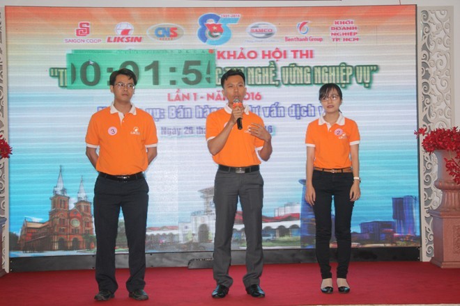 Đoàn viên thanh niên thi tài 'chắc tay nghề, vững nghiệp vụ' Các thí sinh lần lượt thi tài qua các phần thi thể hiện kiến thức, kỹ năng về các ngành nghề tại đơn vị mình