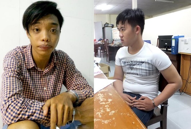 Kiểm tra phòng trọ, phát hiện 2 kẻ chuyên cướp giật Đối tượng Nguyễn Nhựt Minh (trái) và Nguyễn Hữu Thọ.
