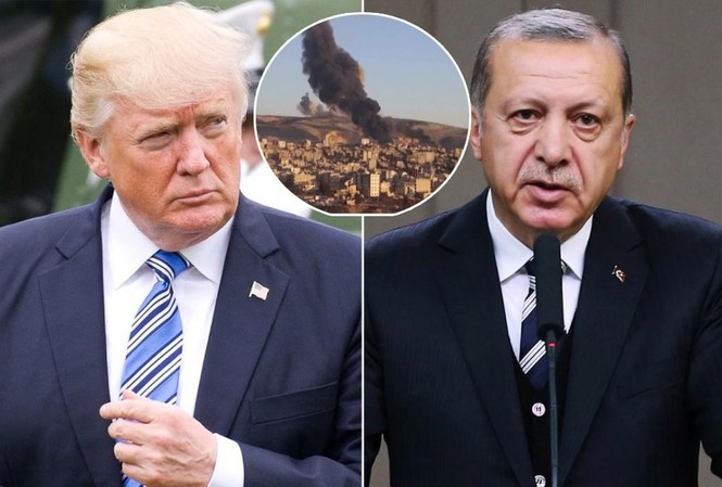 Trump nhắc nhở Erdogan ‘thận trọng’, tránh gây xung đột Thổ Nhĩ Kỳ-Mỹ Tổng thống Mỹ Donald Trump và người đồng cấp Thổ Nhĩ Kỳ Recep Tayyip Erdogan điện đàm về tình hình căng thẳng tại biên giới phía bắc Syria. Ảnh minh hoạ