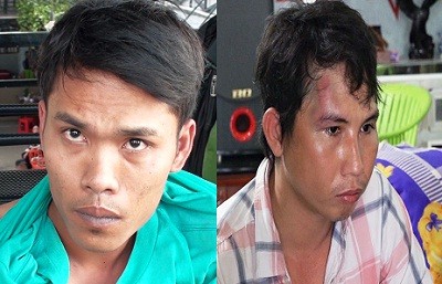 Băng giang hồ ép nữ tiếp viên đóng phí khi tiếp khách Đối tượng Phạm Út Lớn (trái) và Thái Quốc Thanh.