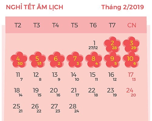 Bản tin 14H: Bộ LĐ-TB&XH thông báo lịch nghỉ lễ, Tết năm 2019 Lịch nghỉ Tết Âm lịch năm 2019.