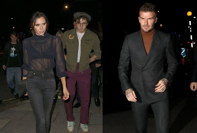 Tối 3/12, vợ chồng Beckham và con trai cả Brooklyn dự bữa tiệc Haig Club House Party ở London, cùng với nhiều người nổi tiếng khác.