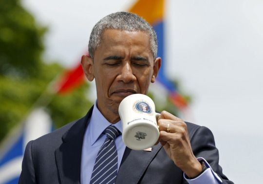 Arập Xêút chi 1,3 triệu USD mua quà tặng gia đình ông Obama Tổng thống Mỹ Obama ngắm một chiếc cốc ông được tặng trong một sự kiện hồi tháng 3/2015 (Ảnh: Reuters).