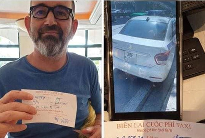 Tài xế taxi yêu cầu khách nước ngoài trả 960.000 đồng/5km Hình ảnh vị khách nước ngoài cùng chiếc xe ô tô được chia sẻ trên mạng xã hội.