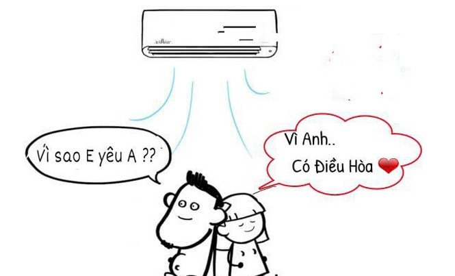 Chia tay người yêu vì cái điều hòa: Sốc, chuyện trẻ trâu? Ảnh chế hài hước mùa nắng nóng.
