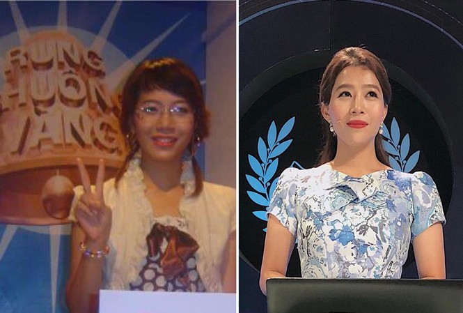BTV Diệp Chi tung ảnh ngày mới vào làm ở VTV cách đây 13 năm, chia sẻ bất ngờ Hình ảnh BTV Diệp Chi trong chương trình "Rung chuông vàng" năm 2006 và "Đường lên đỉnh Olympia" năm 2019.