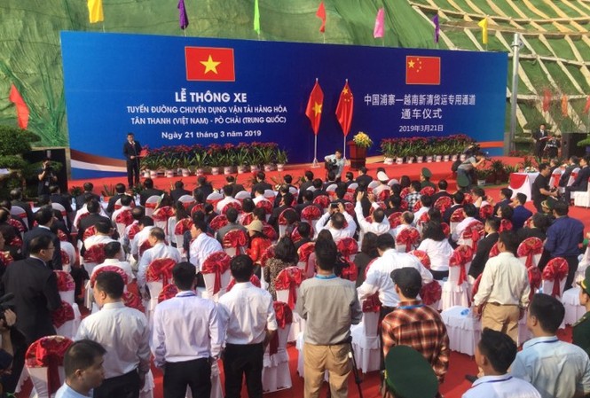 Thông xe tuyến đường chuyên dụng vận tải hàng hóa Việt - Trung Quang cảnh buổi lễ.Ảnh: Duy Chiến