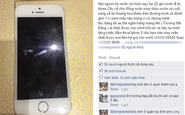 Treo thưởng iPhone 5 cho người nhặt được ví gây sốt Tặng iPhone 5 màu trắng cho ai nhặt được chiếc ví và trả lại chủ nhân.