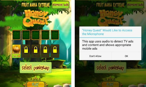 Lộ diện gián điệp trong hàng trăm game di động Trò chơi yêu cầu cấp phép sử dụng micro trong khi bản thân cách chơi không cần tương tác.