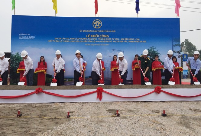Khởi công dự án đường nối đại lộ Thăng Long với Suối Hai Lễ khởi công dự án đường Tản Lĩnh - Yên Bài