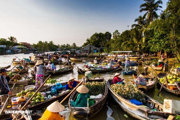 Văn hoá chợ nổi Cái Răng được công nhận là di sản quốc gia Chợ nổi Cái Răng ở quận Cái Răng, Cần Thơ.