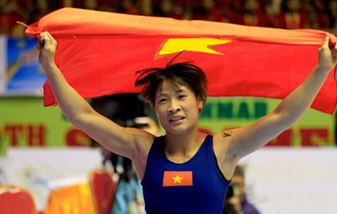 Đô vật Nguyễn Thị Lụa giành vé dự Olympic Nguyễn Thị Lụa lần thứ hai được tham dự Thế vận hội. Ảnh: Chi Lai.