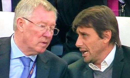 Conte phản bác Ferguson vì loại Chelsea khỏi danh sách ứng viên vô địch Feguson (trái) và Conte.