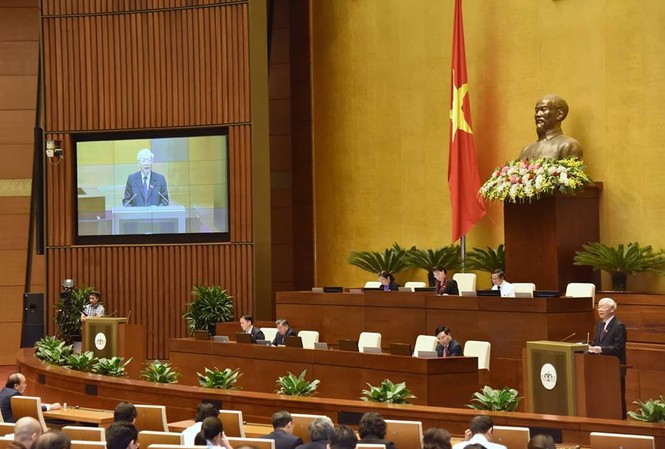 Chủ tịch nước Nguyễn Phú Trọng: CPTPP giúp củng cố vị thế Việt Nam Chủ tịch nước Nguyễn Phú Trọng đọc tờ trình trước Quốc hội về việc thông qua CPTPP. Ảnh: Như Ý