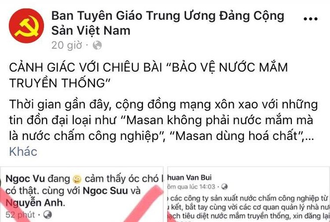 Xử lý nghiêm tài khoản facebook giả mạo Ban Tuyên giáo Trung ương Bài viết đăng tải trên facebook giả mạo Ban Tuyên giáo Trung ương
