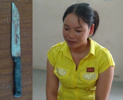 Bực vì nghe cãi nhau, thiếu phụ đâm bạn nhậu thủng phổi Nguyễn Thị Cẩm Linh và tang vật