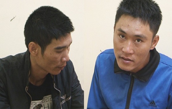 Bịt mặt cướp bất thành, đâm 1 người trọng thương Đối tượng Nguyễn Mạnh Cường (trái) và Hoàng Mạnh Cường