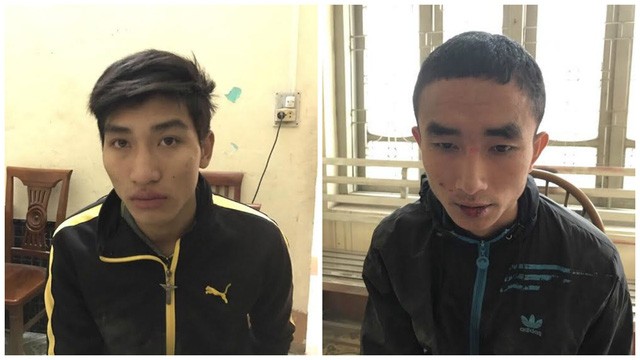 Người dân cùng vây bắt, “hạ gục” hai tên cướp Hai tên cướp 9X tại cơ quan Công an. Ảnh Công an cung cấp