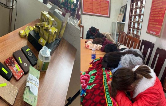 'Tú bà' 23 tuổi tổ chức cho nhiều cô gái bán dâm trong nhà nghỉ Các cô gái bán dâm bị bắt giữ và tang vật liên quan đến hoạt động của "động" mại dâm