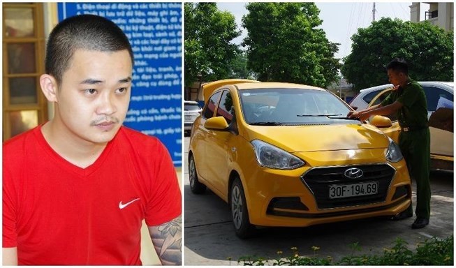 Bắt giam tài xế ô tô hất văng CSGT lên nắp capô Tài xế Dương Trường Giang cùng chiếc ô tô tại cơ quan công an. (Ảnh do Công an tỉnh Thái Nguyên cung cấp)