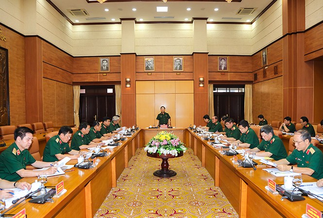 Đảng bộ Quân đội triển khai công tác xây dựng văn kiện, chuẩn bị nhân sự Đại hội Đại tướng Ngô Xuân Lịch chủ trì Hội nghị Tiểu ban văn kiện và Tiểu ban nhân sự Đại hội Đảng bộ Quân đội lần thứ XI. Ảnh BQP