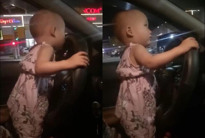 Truy tìm lái xe cho bé gái cầm vô lăng lái xe đi chơi Trung thu Truy tìm lái xe cho bé gái cầm vô lăng lái xe đi chơi Trung thu