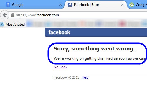 Facebook gặp lỗi, người dùng gặp nhiều khó khăn Facebook gặp lỗi, người dùng gặp nhiều khó khăn