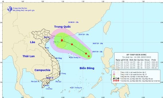 Xuất hiện vùng thấp, có khả năng thành bão vào đầu tháng 8 Xuất hiện vùng thấp, có khả năng thành bão vào đầu tháng 8