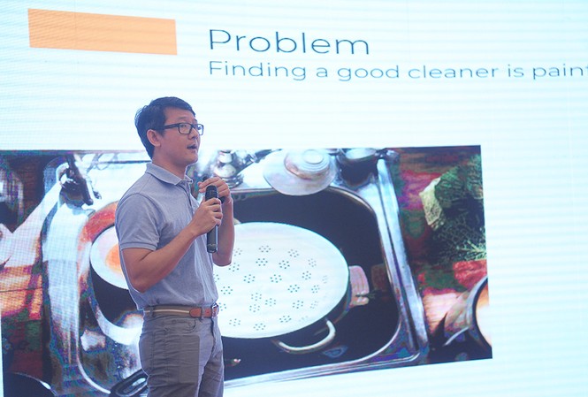 Ứng dụng giúp việc theo giờ vô địch Startup Funding Cam 2018 CEO bTaskee Đỗ Đắc Nhân Tâm trình bày mô hình khởi nghiệp tại cuộc thi Startup Funding Camp 2018
