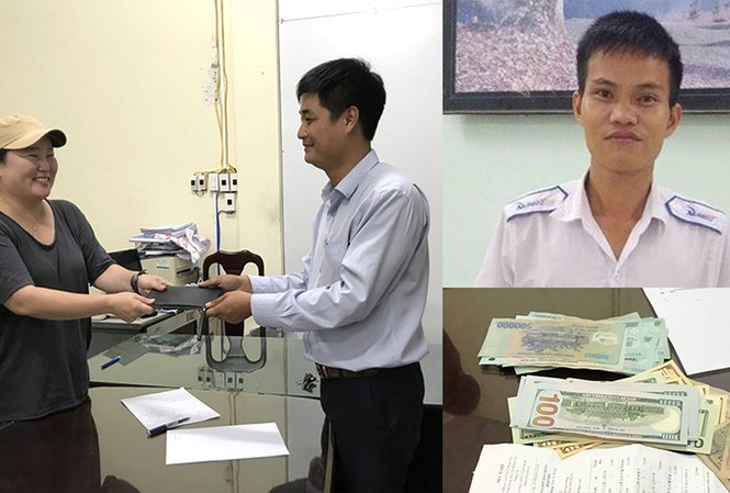 Tài xế Việt lên báo Hàn vì nhặt được ví và trả lại gần 45 triệu đồng Đại diện hãng taxi trao lại ví cho nữ hành khách Hàn Quốc (ảnh lớn). Tài xế Nguyễn Văn Tranh (ảnh nhỏ) và số tiền gần 45 triệu đồng trong ví (ảnh nhỏ).